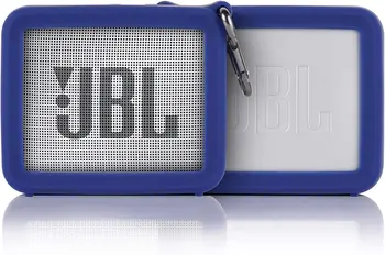 Силиконовая вертикальная переносная сумка для путешествий, совместимая с портативным водонепроницаемым динамиком Bluetooth JBL GO 2 (синий)