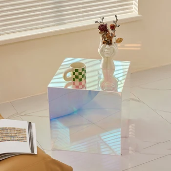 Скандинавский акриловый журнальный столик Со стороны дивана, креативные мобильные журнальные столики, Тумбочка для хранения, мебель для дома Stolik Kawowy