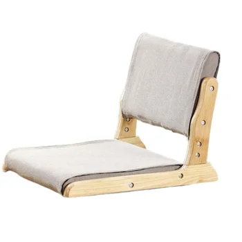 Складной стул татами со спинкой для пола, уникальное янпанское кресло для медитации с подушкой для балконного окна гостиной