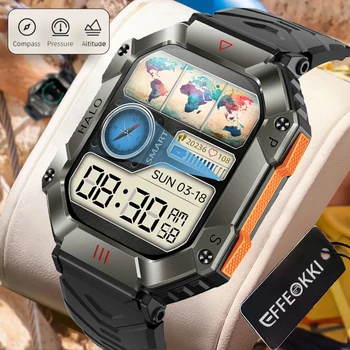 Смарт-часы Высотомер Барометр Компас Мужчины 2 ”Большой Экран Bluetooth Вызов Открытый Militair Спортивные Часы Фитнес Smartwatch