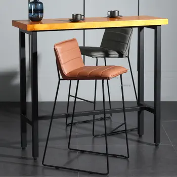 Современная мебель, Роскошный барный стул в минималистском стиле, барные стулья С железными высокими ножками, спинка барного стула, кухонный стул D