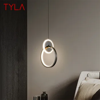 Современная черная медная люстра TYLA, светодиодная, 3 цвета, креативный декоративный подвесной светильник для дома, спальни