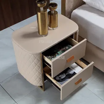 Современные минималистичные тумбочки для дизайнерской гостиной, Шкафчик для хранения вещей В прихожей, Шкафы для хранения кожаной мебели для спальни, Прикроватный столик