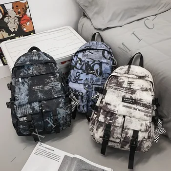 Старшеклассники и учащиеся младших классов средней школы с рюкзаками большой вместимости, модный брендовый рюкзак в стиле харадзюку, рюкзак, женский