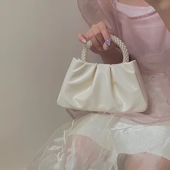 Сумка Pearl Cloud Bag 2023 New Fold Универсальная модная маленькая портативная сумка для телефона через плечо, маленькая квадратная сумка через плечо