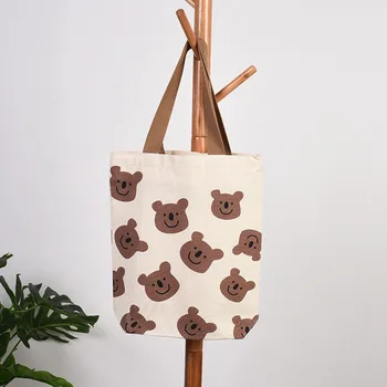 Сумка для студентов, детская холщовая сумка, сумка для репетиторов, холщовая сумка с милым принтом в виде зверюшек, детские сумки Kawaii, Детские подарки