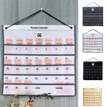 Сумка для хранения календаря, экономящая место для хранения, надежная фиксация даты, сумка-органайзер для календаря, предметы домашнего обихода 압연기 저장봉투