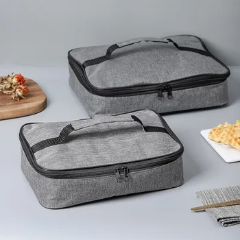 Сумка-холодильник для ланча, Бенто, сумка для пикника, водонепроницаемые сумки, коробка для хранения, термоконтейнер для еды, дорожная изолированная прямоугольная переносная сумка
