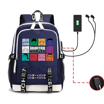 Сумки-рюкзаки для подростков, мальчиков и девочек, Студенческие школьные сумки для ноутбуков, Мультяшные рюкзаки Hunter X Hunter для путешествий, подарок
