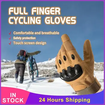 Тактические велосипедные перчатки для мужчин, утолщенные перчатки для занятий спортом на открытом воздухе, ветрозащитные перчатки с полными пальцами, нескользящие износостойкие перчатки