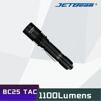 Тактический фонарик JETBeam BC25 TAC 1100 люмен, перезаряжаемый через USB, Cree XP-L HI LED, мощный светодиодный фонарик для охоты на открытом воздухе
