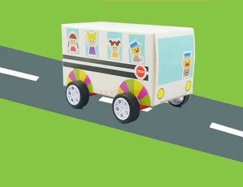 Технология автобусного транспорта, детская трехмерная модель ручной работы, головоломка для интеллектуального развития, комплект материалов 