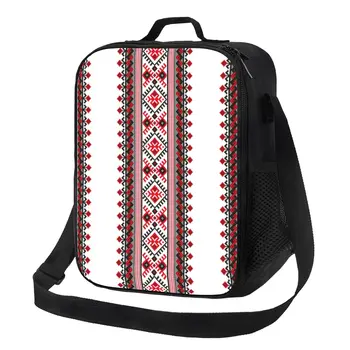 Украина Вышивка Вышиванкой Портативные Ланч-боксы Bohemian Geometric Cooler Термоизолированная сумка для ланча Школьника