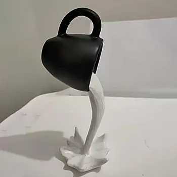 Украшение дома с 3D-эффектом, плавающая кофейная чашка, художественная скульптура из смолы, Кофейная кружка, статуэтка для автомобиля