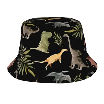 Уличные милые акварельные шляпы с динозаврами для девочек, походные шляпы для рыбалки, шляпа-боб