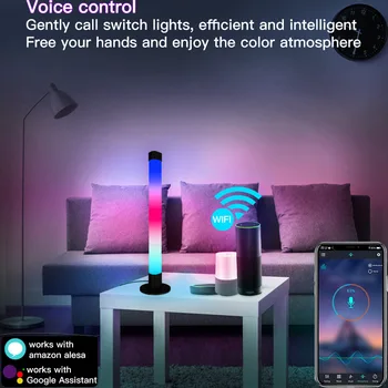 Умные светодиодные полосы RGB, ночник с управлением через приложение Bluetooth, подсветка музыкального ритма, подсветка для игр, лампа для украшения ТВ-зала.