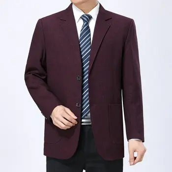 Универсальный мужской блейзер, пальто лаконичного кроя двух цветов, подходит для деловых и повседневных случаев, стильный однобортный костюм
