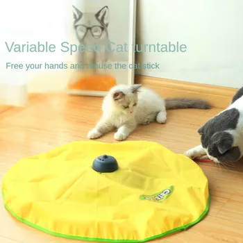 Ускоряет движение Мышь под прикрытием, ткань, движущееся перо, Интерактивная игрушка для домашних животных для кошки, автоматическая электрическая тарелка для игрушек для кошек