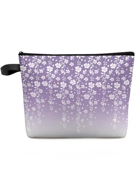 Фиолетовая косметичка с градиентными цветами, дорожная сумка, предметы первой необходимости, женские косметические сумки, органайзер для туалета, детский пенал для хранения