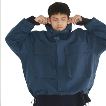 Функциональная нейлоновая куртка SFC в японском стиле с капюшоном и большим карманом, тренд 22aw, свободное мужское пальто оверсайз, новое поступление