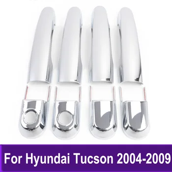 Хромированная накладка на боковую дверную ручку для Hyundai Tucson 2004 2005 2006 2007 2008 2009, наклейка на аксессуары для укладки волос