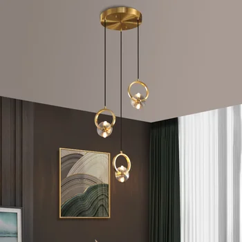 Хрустальная люстра с бриллиантами, минимализм, Хрустальная лампа, Прикроватная лампа для спальни, Хрустальная лампа для кухни, Подвесной светильник в скандинавском стиле для помещений, блеск