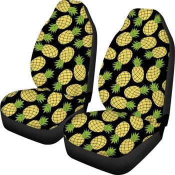 Чехлы для автомобильных сидений с рисунком тропического ананаса, полный комплект из 2 частей для женщин, женские протекторы, универсальные для автомобилей Four Seasons