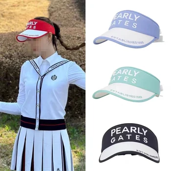Шляпа для ГОЛЬФА PEARLY GATES 2023 Новая Съемная Модная повседневная шляпа с бантом, для занятий гольфом, спортом на открытом воздухе, Дышащий Солнцезащитный крем Без цилиндра