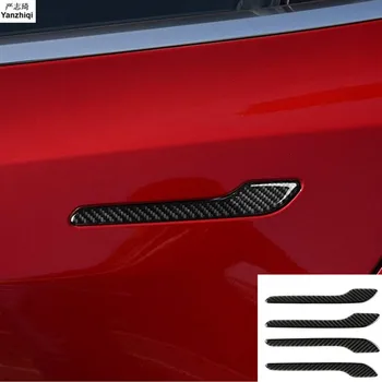 Эпоксидное углеродное волокно 4 шт./лот наклейка на дверную ручку защитная пленка дверная ручка для Tesla Модель 3 2017 2018 2019