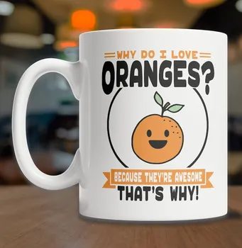 Я люблю кружку с апельсинами, Милую Оранжевую Кружку, Кружку для любителей Апельсинов, Оранжевую Кофейную кружку, Милую Оранжевую Идею подарка, Забавную Оранжевую Подарочную кружку