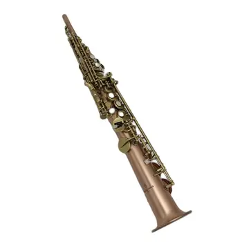 Япония S-901 Латунный Прямой Сопрано-Саксофон Bb B Flat Деревянный Духовой Инструмент С вырезанным Рисунком ключа из натуральной оболочки