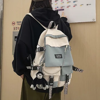 Японская рабочая одежда, женский рюкзак для девочек, школьные сумки средней школы с панелями для подростков, водонепроницаемый женский рюкзак класса люкс, новый
