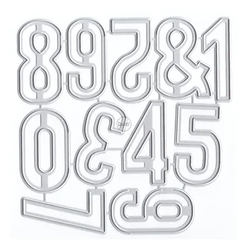 DzIxY Арабские цифры Штампы для резки металла для изготовления открыток Набор для тиснения Бумага Трафареты для вырезок Карманы для хранения Расходные материалы