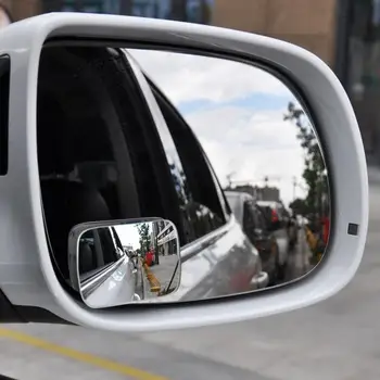 Автомобильная квадратная рамка из 2 предметов, выпуклое зеркало для слепых зон, широкоугольное, регулируемое на 360 градусов, прозрачное вспомогательное зеркало заднего вида для обеспечения безопасности вождения