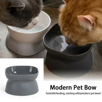 Кошачья миска с гладкими краями, пищевая вода для кормления, миска для домашних животных, кормушка двойного назначения, миска для кошачьего корма, товары для домашних животных
