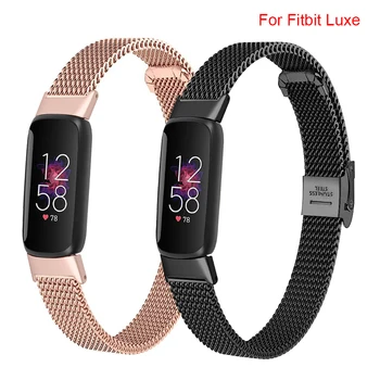 Новый качественный сетчатый ремешок-петля для женских и мужских часов Fitbit Luxe, браслет-ремешок из нержавеющей стали для Fitbit Luxe