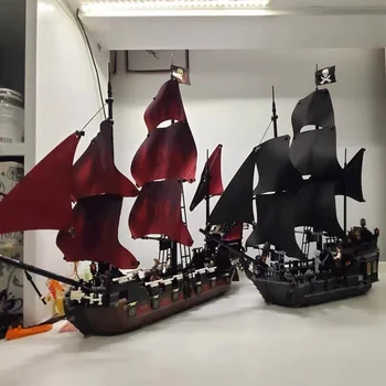 Совместимые с кораблем Queen Anne's Revenge модели кораблей Black Pearl, строительные блоки, подарки мальчикам на день рождения, Карибские подарки, детские игрушки
